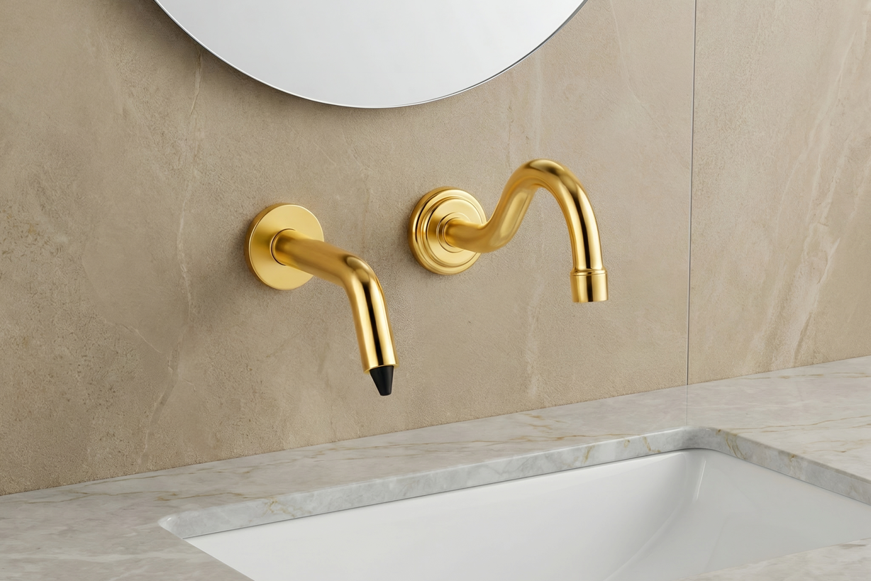 Luxury gold bathroom faucet collection for hotels and residences